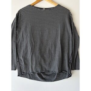 Lululemon Back In Action Long Sleeve Parallel‎ Stripe Black White Size 4
